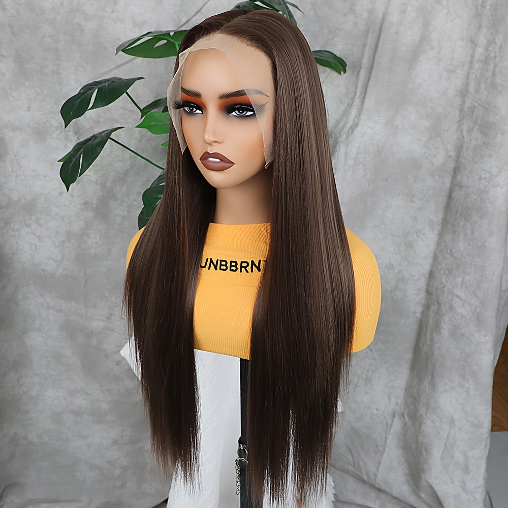 Synthetic 13x6 Lace Front Wigs 180 Density HD Lace Frontal Wigs For Women Long Straight Wigs Straight Hair Heat Resistant Fiber Hair Synthetic Lace Front Wigs 28inch - Lena & Miles Exquisite Boutique LLC.