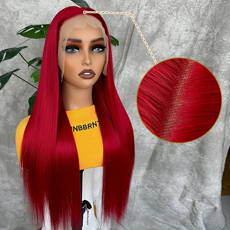 Synthetic 13x6 Lace Front Wigs 180 Density HD Lace Frontal Wigs For Women Long Straight Wigs Straight Hair Heat Resistant Fiber Hair Synthetic Lace Front Wigs 28inch - Lena & Miles Exquisite Boutique LLC.