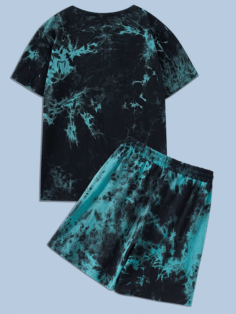 y2k 2Pcs Trendy Tie Dye Outfits For Men, Casual - Lena & Miles Exquisite Boutique LLC.