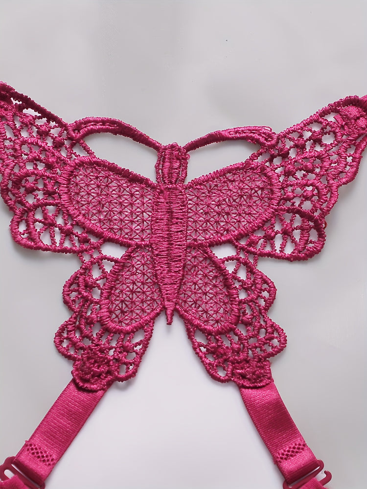 Intimate Lace Lingerie Set - Seductive Plunge Bra with Front Buckle & Scallop Trim Panties - Intricate Detailing for Womens Underwear - Lena & Miles Exquisite Boutique LLC.