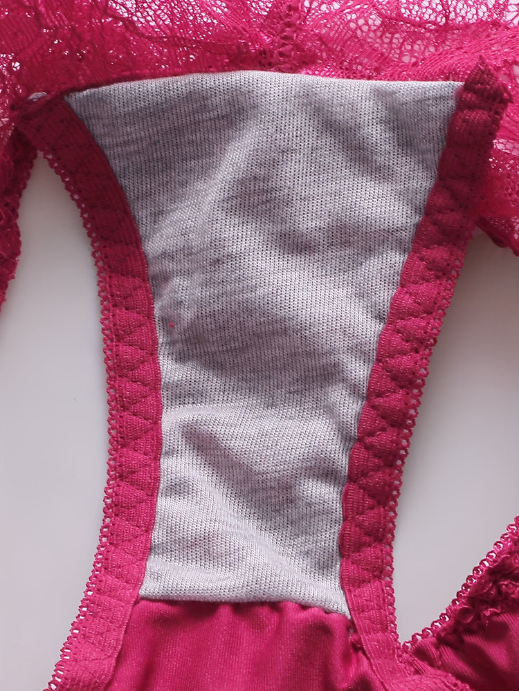 Intimate Lace Lingerie Set - Seductive Plunge Bra with Front Buckle & Scallop Trim Panties - Intricate Detailing for Womens Underwear - Lena & Miles Exquisite Boutique LLC.