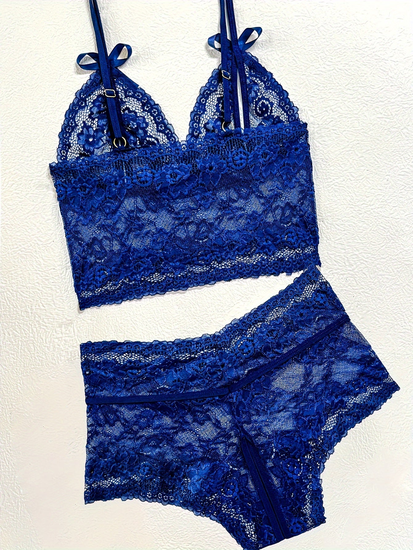 Sexy Floral Lace Lingerie Set With Hollow Bra And Open Crotch Panties For Women - Lena & Miles Exquisite Boutique LLC.