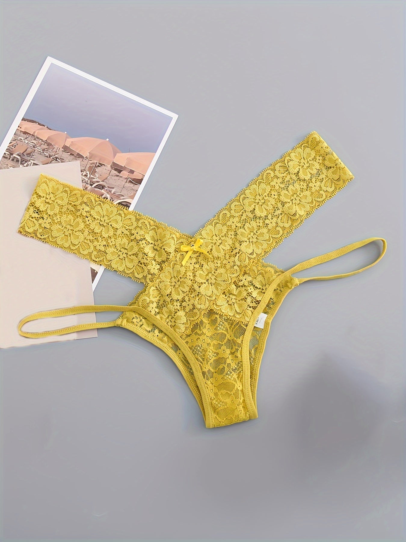 6pcs Floral Lace Panties, Hollow Out Breathable Intimates Panties, Women&