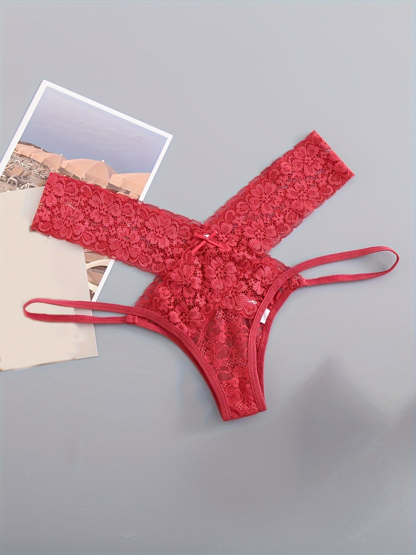 6pcs Floral Lace Panties, Hollow Out Breathable Intimates Panties, Women&