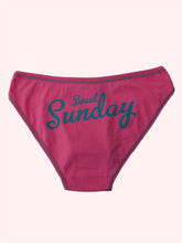 7 Pcs Letter Pint Bow Tie Briefs, Comfy & Breathable Mid-Rise Intimates Panties, Women&