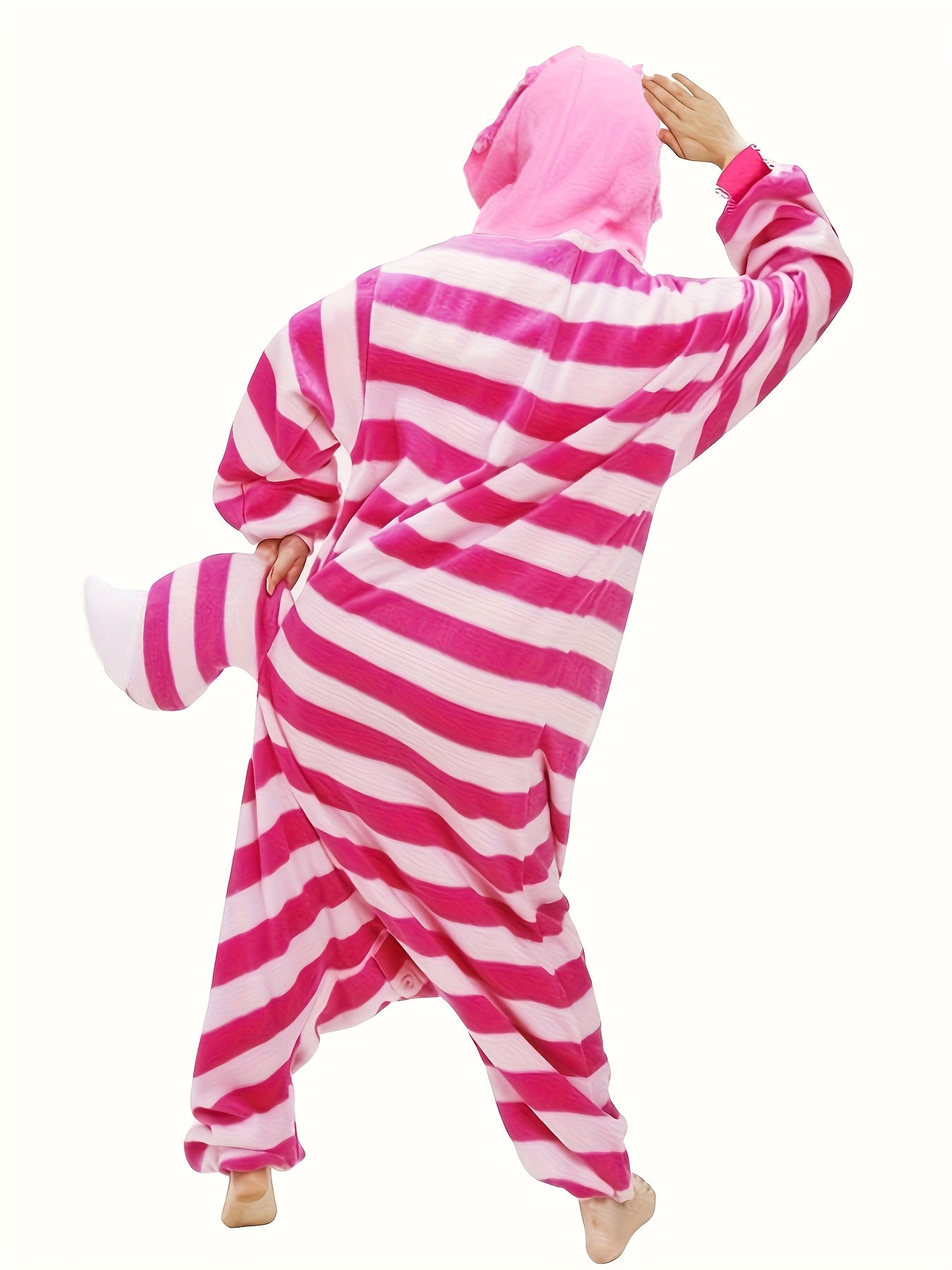 Vibrant Cartoon Cat Pajama Jumpsuit - Soft Long Sleeve Hooded Design, Button-Front Closure, Cozy Lingerie & Sleepwear for Women - Cute Music Festival Inspired, Relaxation-Focused Fashion - Lena & Miles Exquisite Boutique LLC.