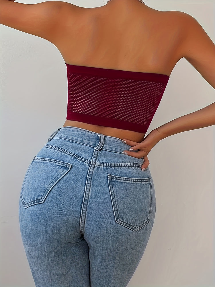 3pcs Strapless Bandeau Bras, Comfy & Soft Stretch Everyday Bra, Women&