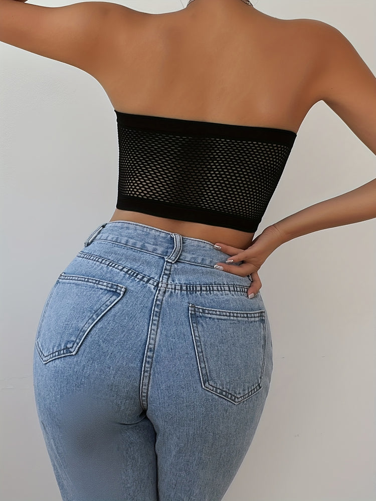 3pcs Strapless Bandeau Bras, Comfy & Soft Stretch Everyday Bra, Women&