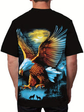 Stylish Eagle Print T-Shirt for Men - Casual Short Sleeve Crew Neck Tee for Outdoor Activities - Comfortable Men&