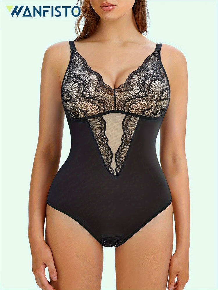 Wanfisto Lace Shapewear Bodysuit Tummy - Lena & Miles Exquisite Boutique LLC.