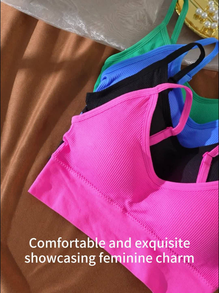 ComfyFit Solid Ribbed Sports Bra - Sports Bras for Women, Breathable Workout Fitness Intimates, Lingerie and Underwear with Superior Comfort and Support - Lena & Miles Exquisite Boutique LLC.
