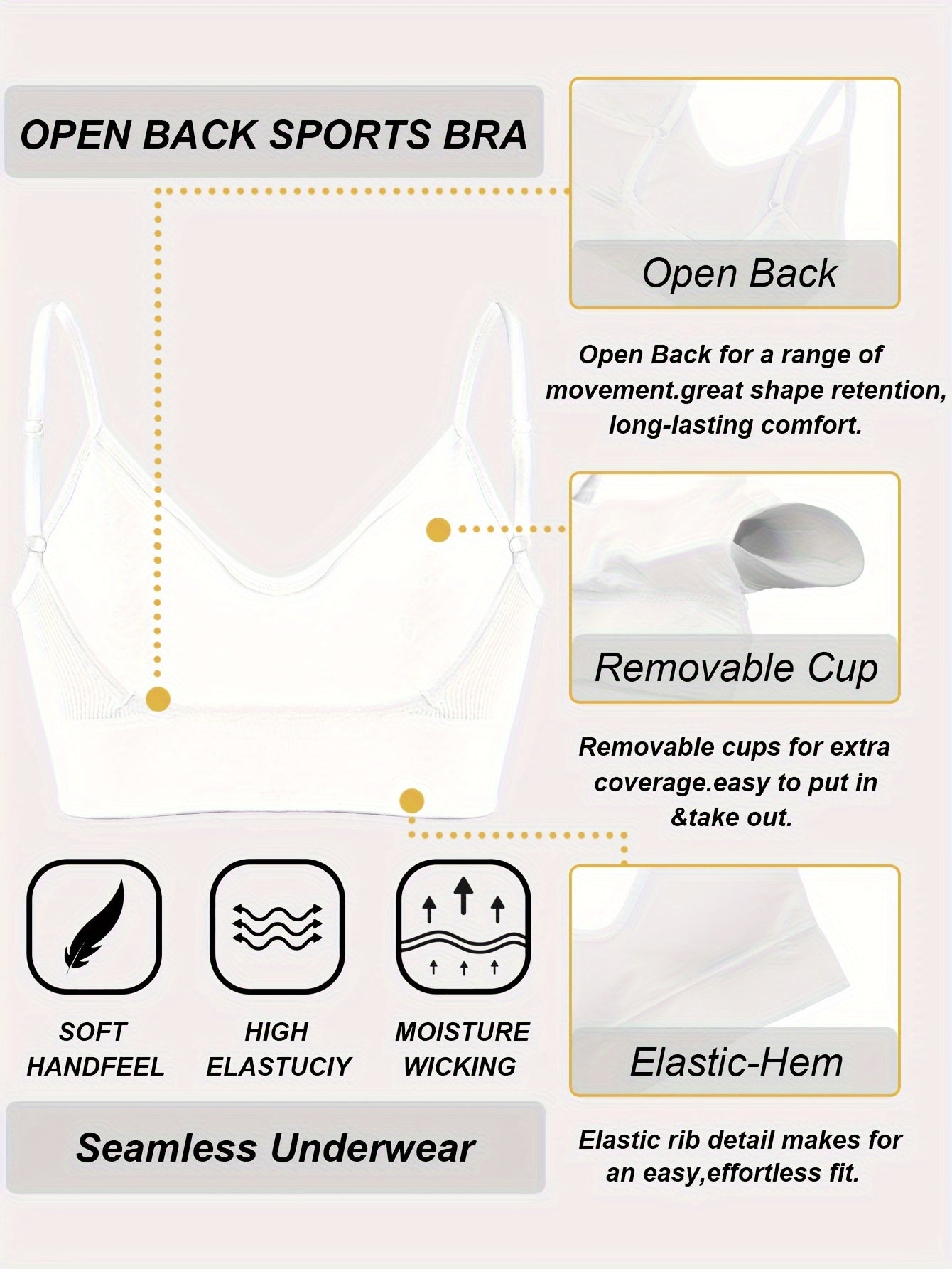 ComfyFit Solid Ribbed Sports Bra - Sports Bras for Women, Breathable Workout Fitness Intimates, Lingerie and Underwear with Superior Comfort and Support - Lena & Miles Exquisite Boutique LLC.