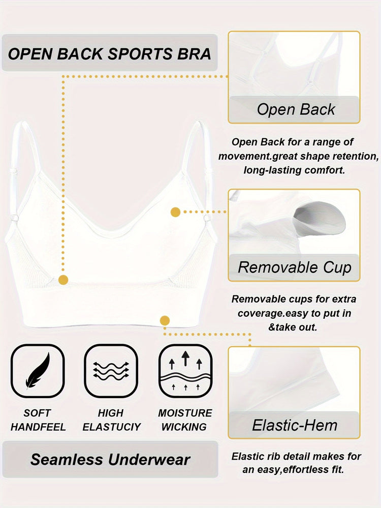 ComfyFit Solid Ribbed Sports Bra - Sports Bras for Women, Breathable Workout Fitness Intimates, Lingerie and Underwear with Superior Comfort and Support - Lena & Miles Exquisite Boutique LLC.