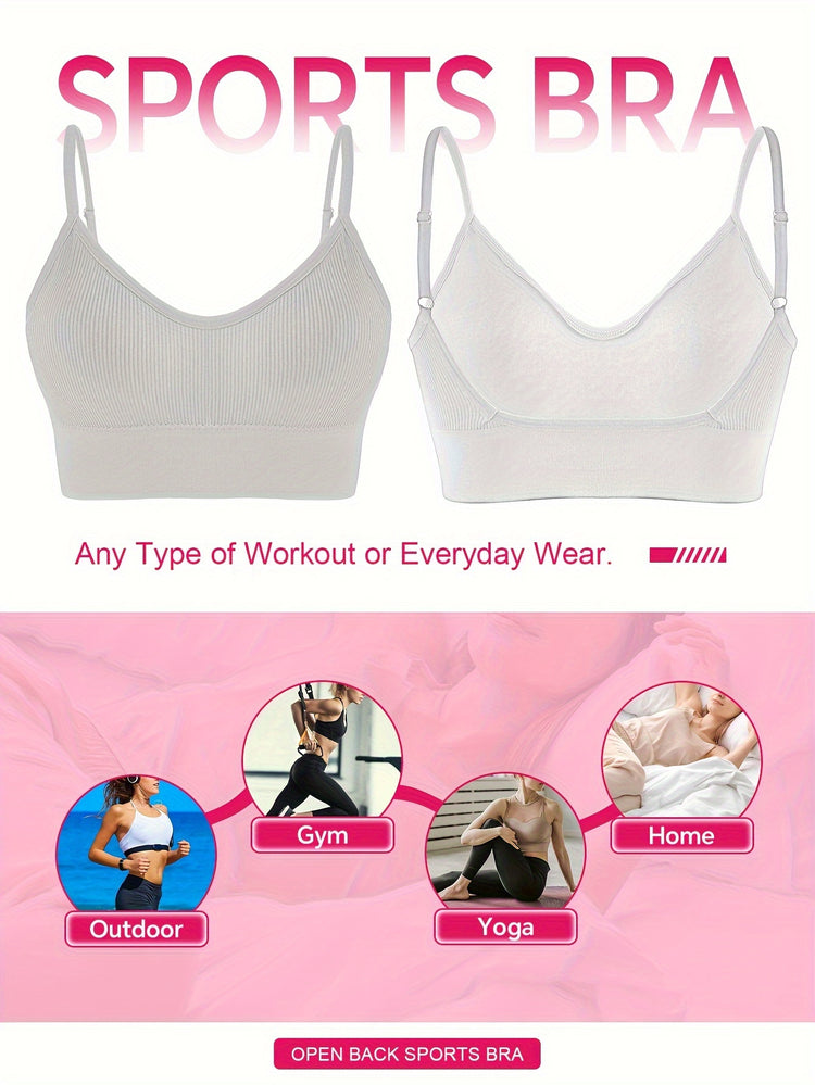 ComfyFit Solid Ribbed Sports Bra - Sports Bras for Women, Breathable Workout Fitness Intimates, Lingerie and Underwear with Superior Comfort and Support - Lena & Miles Exquisite Boutique LLC.