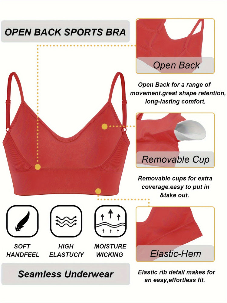 ComfyFit Solid Ribbed Sports Bra - Sports Bras for Women, Breathable Workout Fitness Intimates, Lingerie and Underwear with Superior Comfort and Support - Lena & Miles Exquisite Boutique LLC.
