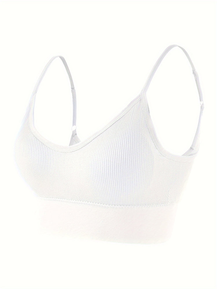 ComfyFit Solid Ribbed Sports Bra - Sports Bras for Women, Breathable Workout Fitness Intimates, Lingerie and Underwear with Superior Comfort and Support - Lena & Miles Exquisite Boutique LLC.