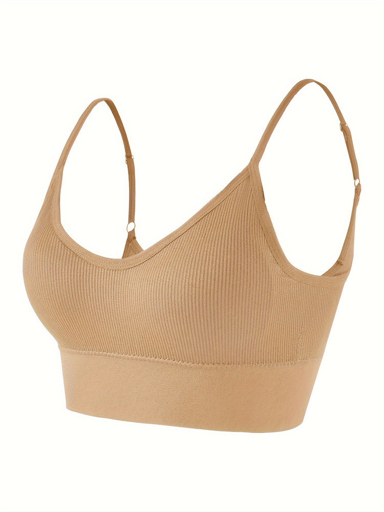 ComfyFit Solid Ribbed Sports Bra - Sports Bras for Women, Breathable Workout Fitness Intimates, Lingerie and Underwear with Superior Comfort and Support - Lena & Miles Exquisite Boutique LLC.