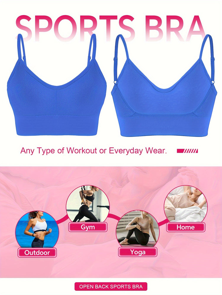 ComfyFit Solid Ribbed Sports Bra - Sports Bras for Women, Breathable Workout Fitness Intimates, Lingerie and Underwear with Superior Comfort and Support - Lena & Miles Exquisite Boutique LLC.