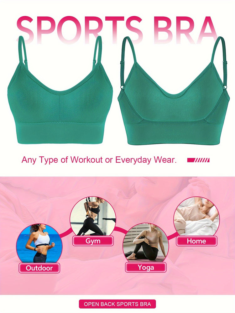 ComfyFit Solid Ribbed Sports Bra - Sports Bras for Women, Breathable Workout Fitness Intimates, Lingerie and Underwear with Superior Comfort and Support - Lena & Miles Exquisite Boutique LLC.