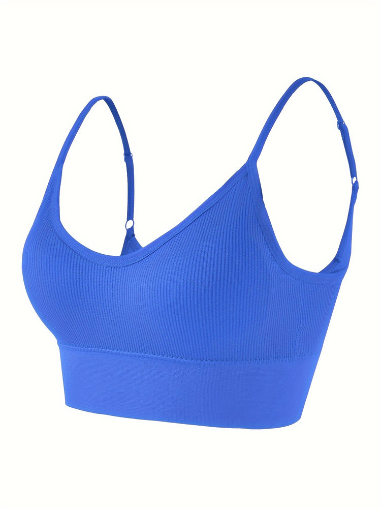 ComfyFit Solid Ribbed Sports Bra - Sports Bras for Women, Breathable Workout Fitness Intimates, Lingerie and Underwear with Superior Comfort and Support - Lena & Miles Exquisite Boutique LLC.