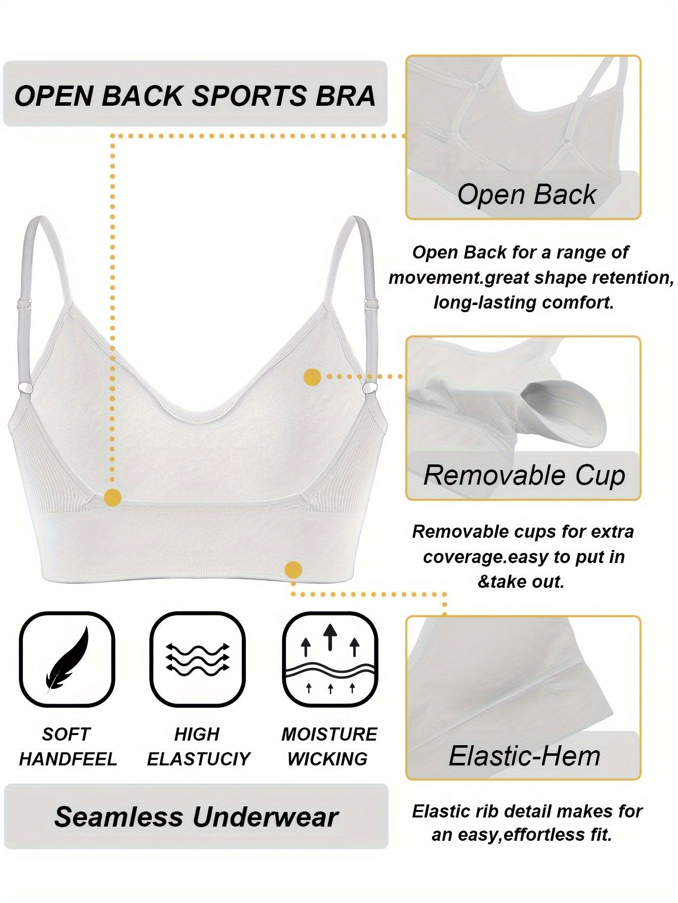 ComfyFit Solid Ribbed Sports Bra - Sports Bras for Women, Breathable Workout Fitness Intimates, Lingerie and Underwear with Superior Comfort and Support - Lena & Miles Exquisite Boutique LLC.