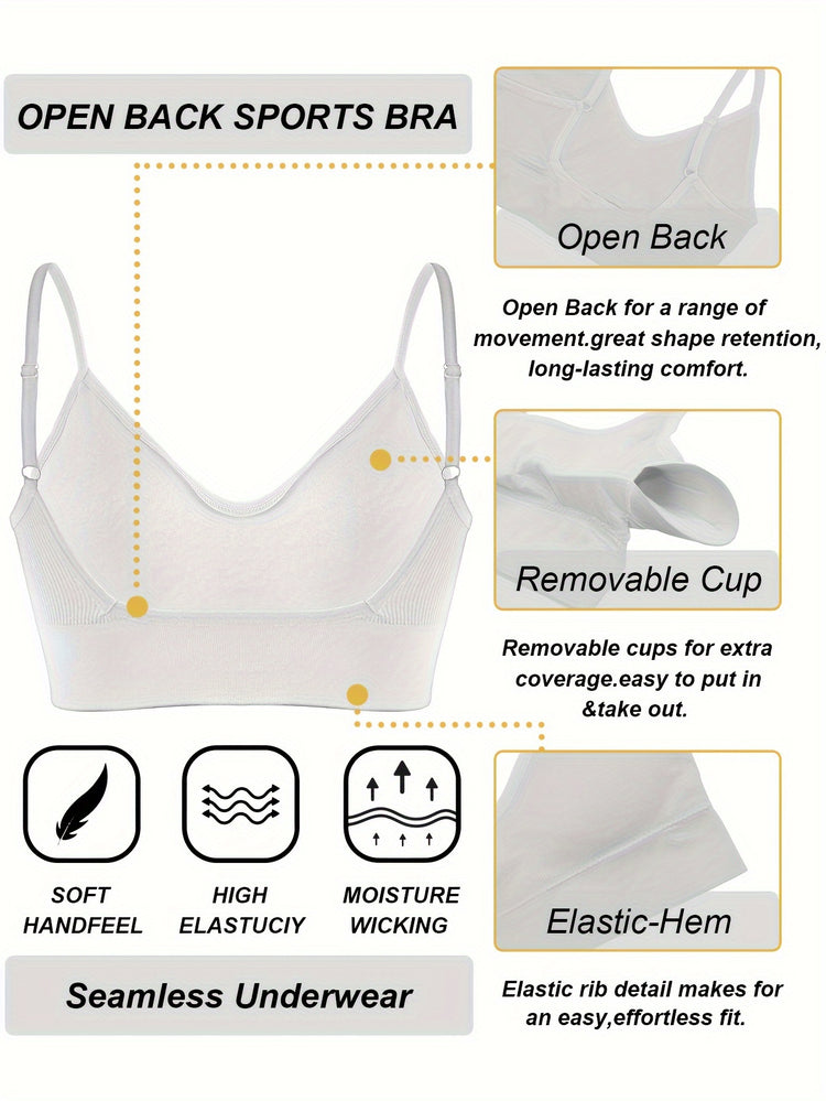ComfyFit Solid Ribbed Sports Bra - Sports Bras for Women, Breathable Workout Fitness Intimates, Lingerie and Underwear with Superior Comfort and Support - Lena & Miles Exquisite Boutique LLC.
