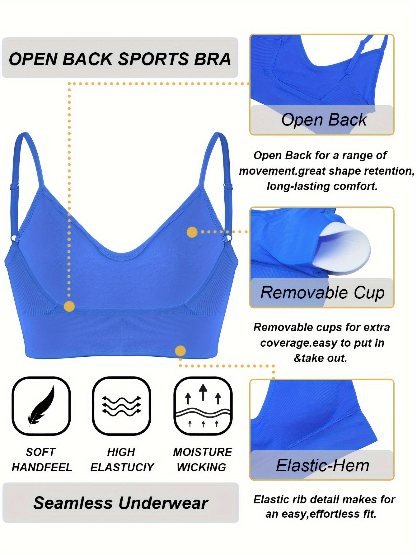 ComfyFit Solid Ribbed Sports Bra - Sports Bras for Women, Breathable Workout Fitness Intimates, Lingerie and Underwear with Superior Comfort and Support - Lena & Miles Exquisite Boutique LLC.
