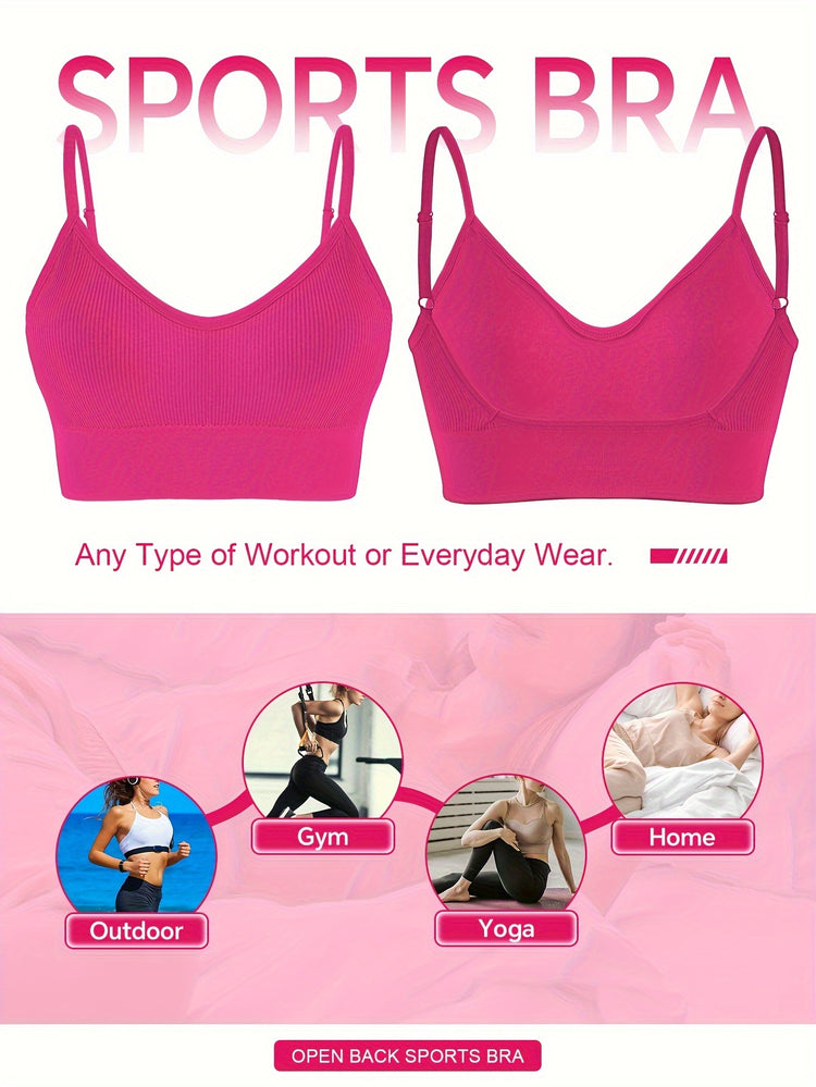 ComfyFit Solid Ribbed Sports Bra - Sports Bras for Women, Breathable Workout Fitness Intimates, Lingerie and Underwear with Superior Comfort and Support - Lena & Miles Exquisite Boutique LLC.