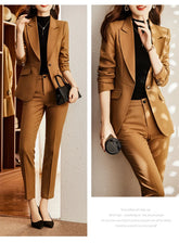 Elegant Women Formal Business Suits Senior Fabric Autumn Winter Professional Office Work Wear Pantsuits Blazers Trousers 3pieces - Lena & Miles Exquisite Boutique LLC.