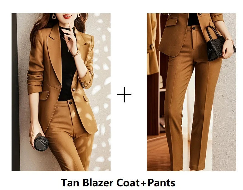 Elegant Women Formal Business Suits Senior FabricOffice Work Wear Pantsuits Blazers Trousers 3pieces - Lena & Miles Exquisite Boutique LLC.