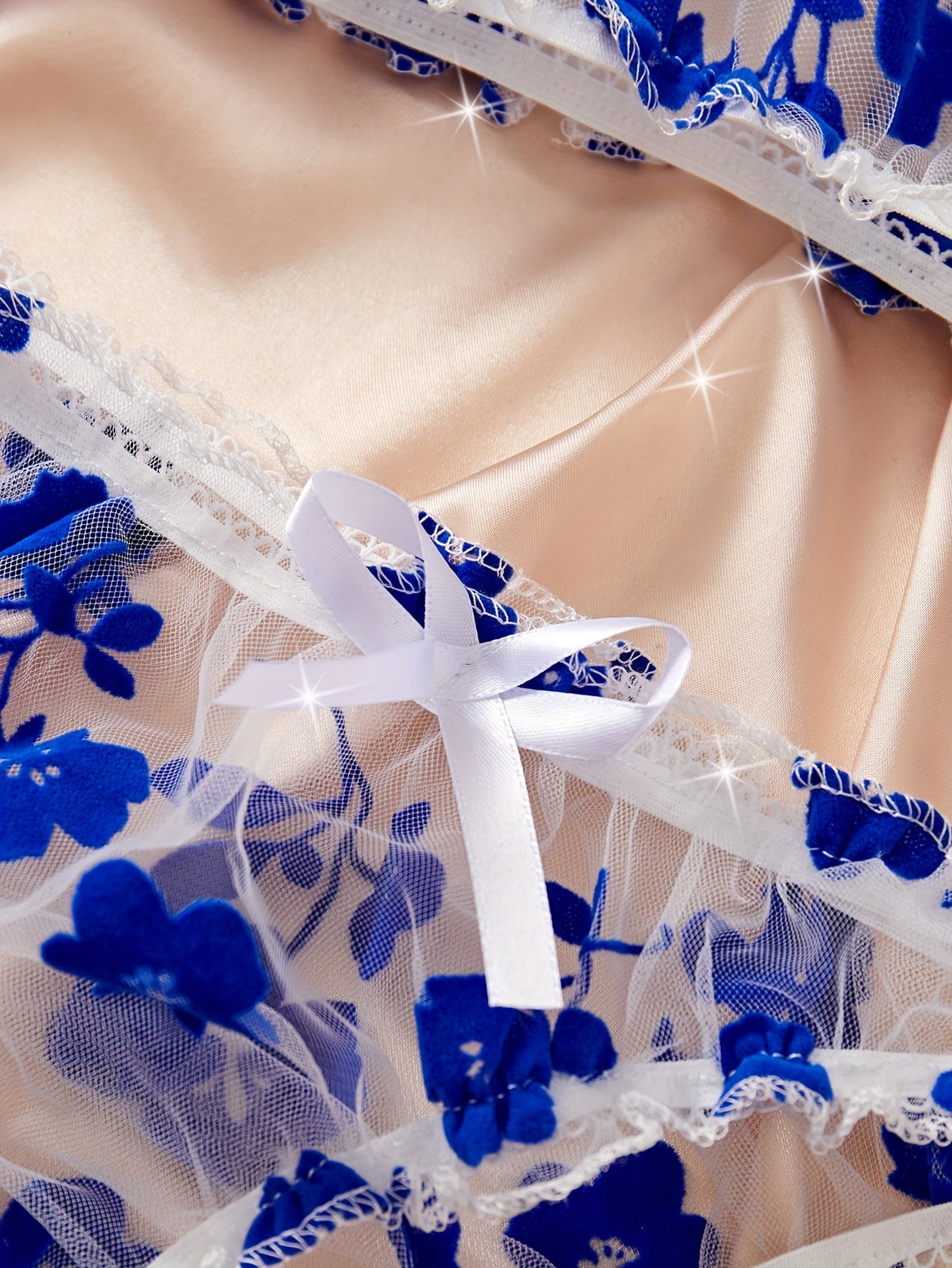 Romantic Floral Lingerie Set for Her - Alluring Ruffle Bra & Soft Sheer Mesh Panties - Seductive, Comfortable Intimate Wear with Flirty Flower Print - Lena & Miles Exquisite Boutique LLC.