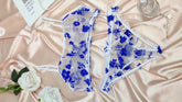 Romantic Floral Lingerie Set for Her - Alluring Ruffle Bra & Soft Sheer Mesh Panties - Seductive, Comfortable Intimate Wear with Flirty Flower Print - Lena & Miles Exquisite Boutique LLC.