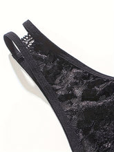 Seductive Floral Lace Thong Lingerie with Open Crotch and Bow Detail - Feminine Accent for Intimate Comfort - Soft One Size Underwear Set for Women - Lena & Miles Exquisite Boutique LLC.