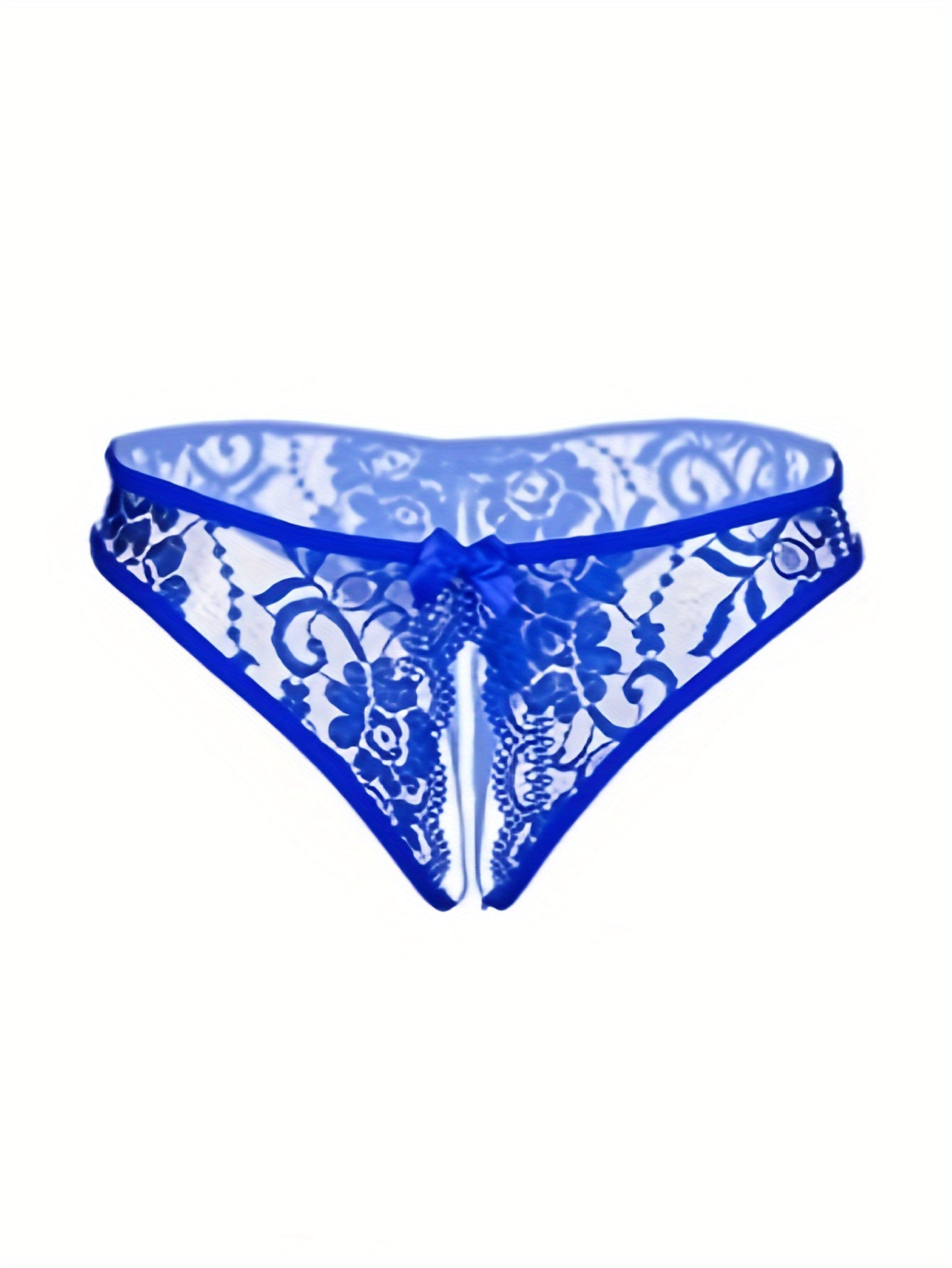 Seductive Floral Lace Thong Lingerie with Open Crotch and Bow Detail - Feminine Accent for Intimate Comfort - Soft One Size Underwear Set for Women - Lena & Miles Exquisite Boutique LLC.