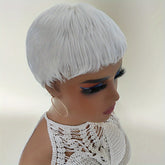 White Pixie Cut Wigs For Sexy Women Short Blond Synthetic Hair Wigs None Lace Wigs - Lena & Miles Exquisite Boutique LLC.