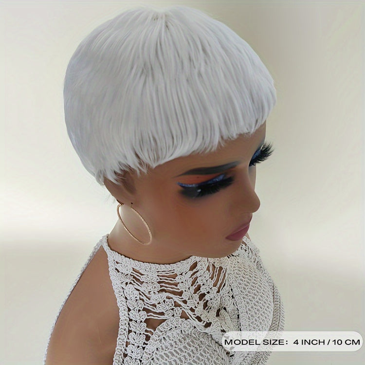 White Pixie Cut Wigs For Sexy Women Short Blond Synthetic Hair Wigs None Lace Wigs - Lena & Miles Exquisite Boutique LLC.