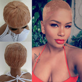 White Pixie Cut Wigs For Sexy Women Short Blond Synthetic Hair Wigs None Lace Wigs - Lena & Miles Exquisite Boutique LLC.