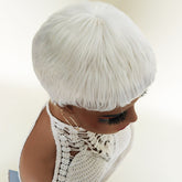 White Pixie Cut Wigs For Sexy Women Short Blond Synthetic Hair Wigs None Lace Wigs - Lena & Miles Exquisite Boutique LLC.