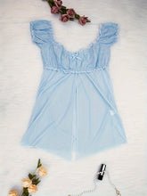 Mid Rise Semi-Sheer Mesh Lingerie Set with Floral Lace Ruffle - Elegant Sleepwear for Women with High Elasticity, Polyester and Elastane Fabric, Enhancing Confidence and Seduction - Lena & Miles Exquisite Boutique LLC.