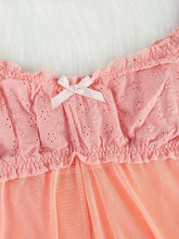 Mid Rise Semi-Sheer Mesh Lingerie Set with Floral Lace Ruffle - Elegant Sleepwear for Women with High Elasticity, Polyester and Elastane Fabric, Enhancing Confidence and Seduction - Lena & Miles Exquisite Boutique LLC.