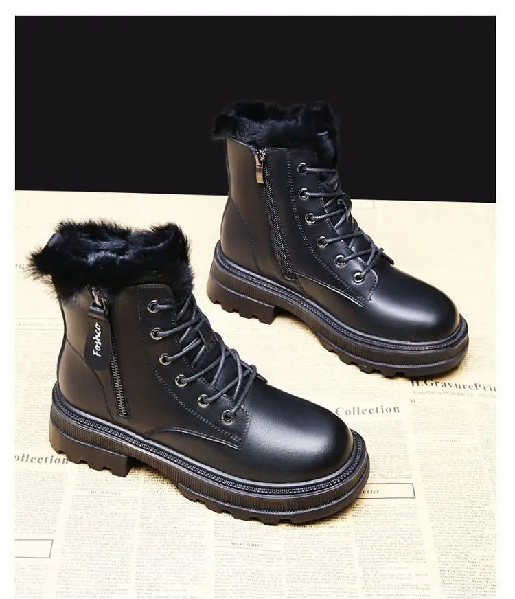 Snow Boots Plush Warm Medium Boots Women&