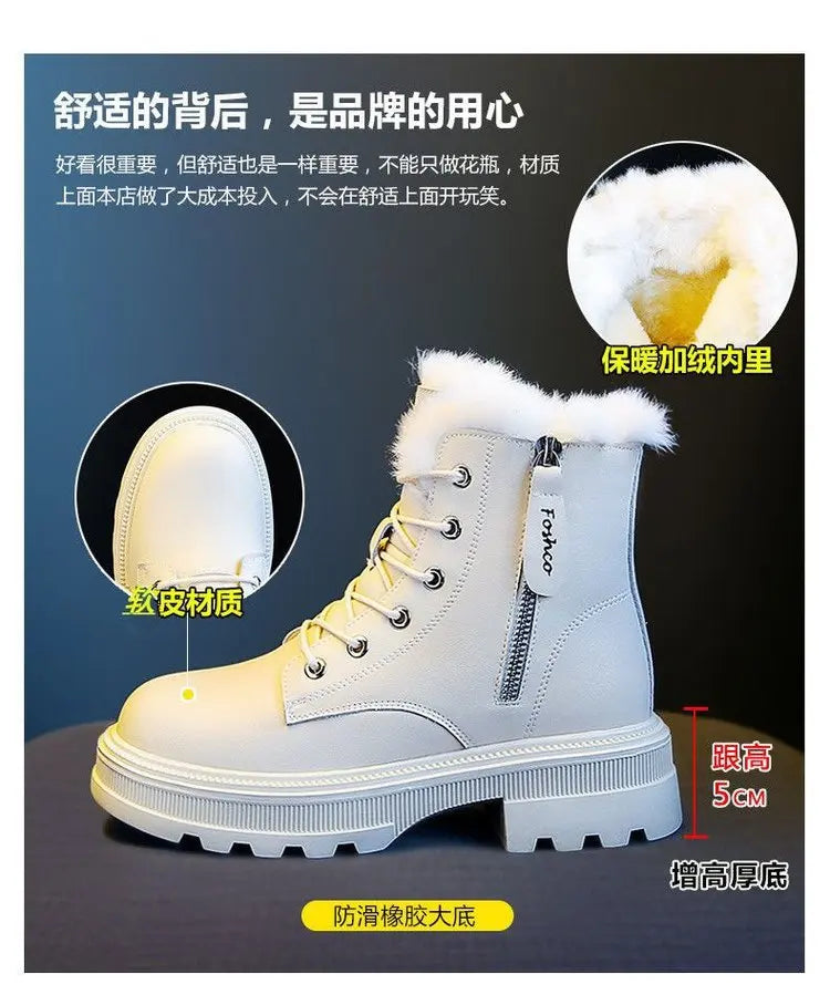 Snow Boots Plush Warm Medium Boots Women&