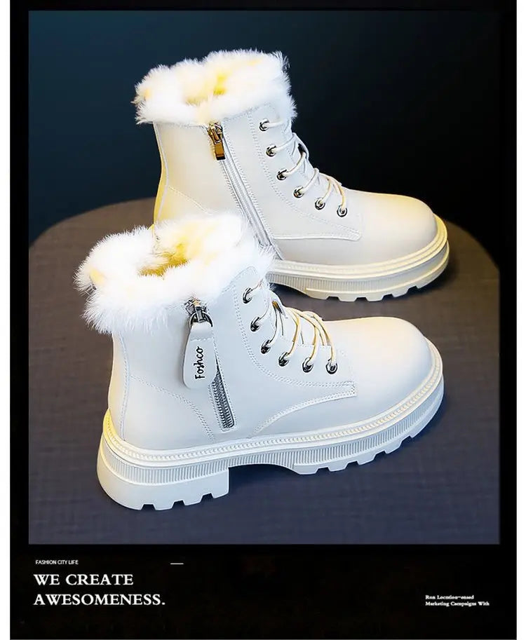 Snow Boots Plush Warm Medium Boots Women&