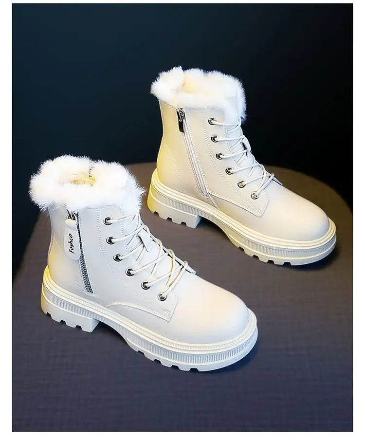 Snow Boots Plush Warm Medium Boots Women&