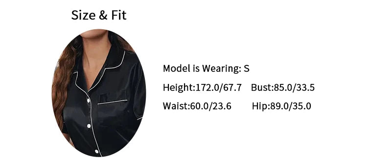 Women Silk Satin Pajamas Set Two-piece Pj Sets Sleepwear Loungewear Button-Down Pajama Women 2 Piece Pijama Homewear Shorts Set - Lena & Miles Exquisite Boutique LLC.