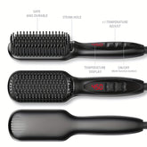 3-in-1 Electric Hot Comb Straightener | Fast-Heating & Anti-Scald | Sleek Hair Brush for All Hair Types & Wigs | Ideal Gift for Special Occasions - Lena & Miles Exquisite Boutique LLC.