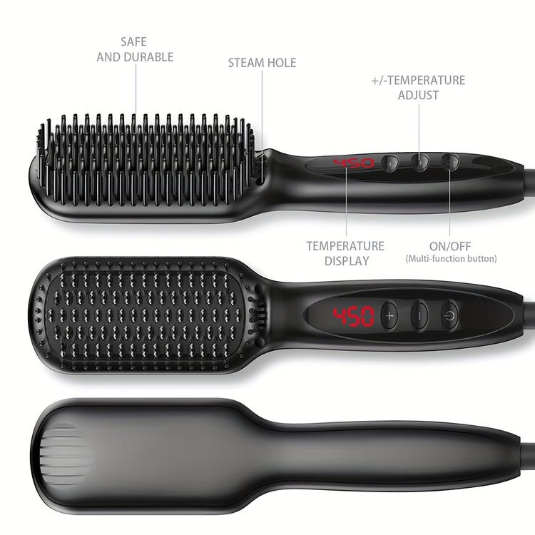 3-in-1 Electric Hot Comb Straightener | Fast-Heating & Anti-Scald | Sleek Hair Brush for All Hair Types & Wigs | Ideal Gift for Special Occasions - Lena & Miles Exquisite Boutique LLC.