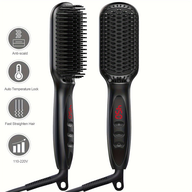 3-in-1 Electric Hot Comb Straightener | Fast-Heating & Anti-Scald | Sleek Hair Brush for All Hair Types & Wigs | Ideal Gift for Special Occasions - Lena & Miles Exquisite Boutique LLC.