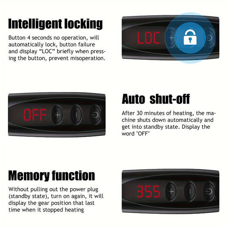 3-in-1 Electric Hot Comb Straightener | Fast-Heating & Anti-Scald | Sleek Hair Brush for All Hair Types & Wigs | Ideal Gift for Special Occasions - Lena & Miles Exquisite Boutique LLC.